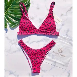 pink leopard swimsuit